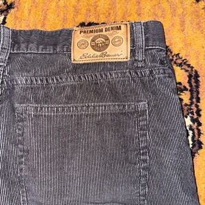 Eddie Bauer Charcoal Cotton Corduroy Boot Cut Pants 33x32